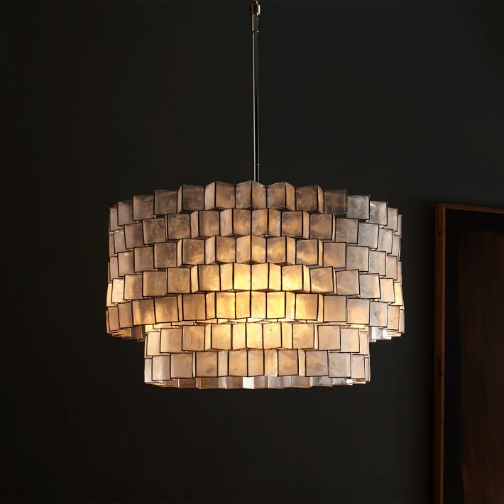 VIOTTO& CO. Capiz Zigzag Chandelier (24 VIOTTO& CO. Capiz Zigzag Chandelier (24