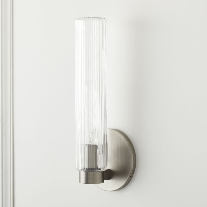 VIOTTO& CO. Fluted Glass Indoor/Outdoor Sconce Suitable for Bathroom, Living Room, Hallway& Bedroom Light Fixture
