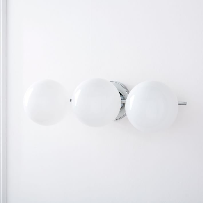VIOTTO& CO Milk Glass Globe 3-Light Bathroom Light Over Mirror Vanity Light Fixtures